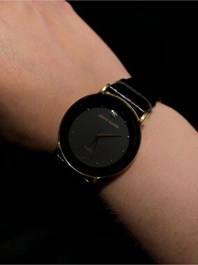 Pierre Cardin Black and Gold Dress Watch UNTESTED